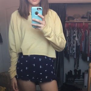 Yellow Cropped Crewneck